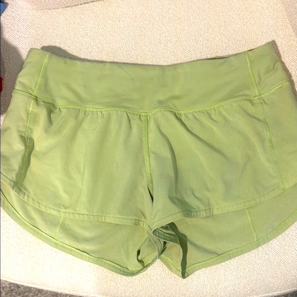 Lululemon Athletica Green Athletic Shorts Lightweight Performance